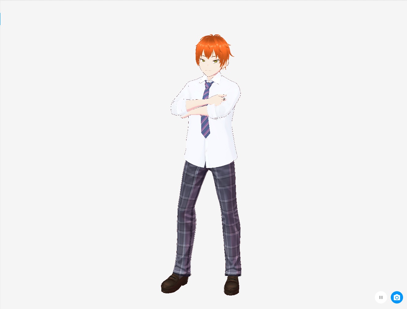 Completed male VRoid avatar showing full body with masculine proportions